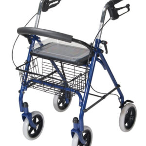 4 Wheel Steel Rollator w/7ª  Casters & Basket-Loop-Red