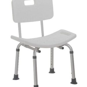 Shower Safety Bench W/Back - KD  Tool-Free Assembly Grey