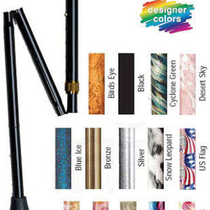 Cane  Folding Blue Jay Black  Pistol Grip  33  - 37