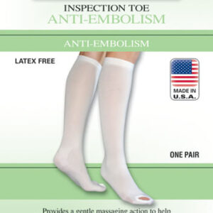 Anti-Embolism Stockings Md/Lng 15-20mmHg Below Knee  Insp Toe